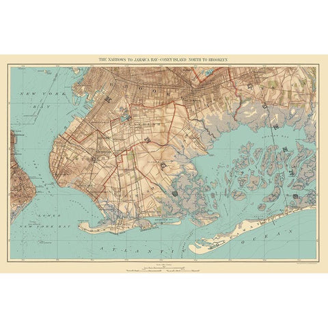 Jamaica Bay, Coney Island, Brooklyn New York Black Modern Wood Framed Art Print by Bien
