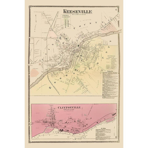 Keeseville, Clintonville New York Landowner White Modern Wood Framed Art Print by Beers