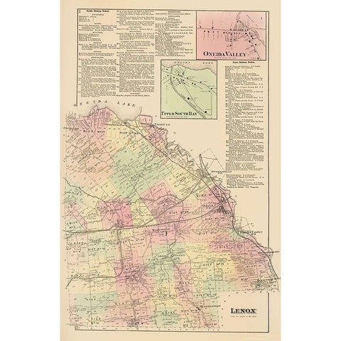 Lenox New York Landowner - Whitman 1875 Gold Ornate Wood Framed Art Print with Double Matting by Whitman