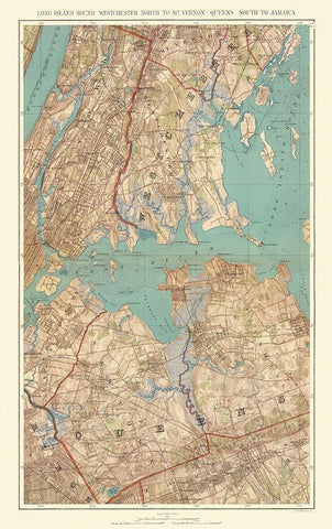 Long Island Sound Queens Mt Vernon New York Black Ornate Wood Framed Art Print with Double Matting by Bien