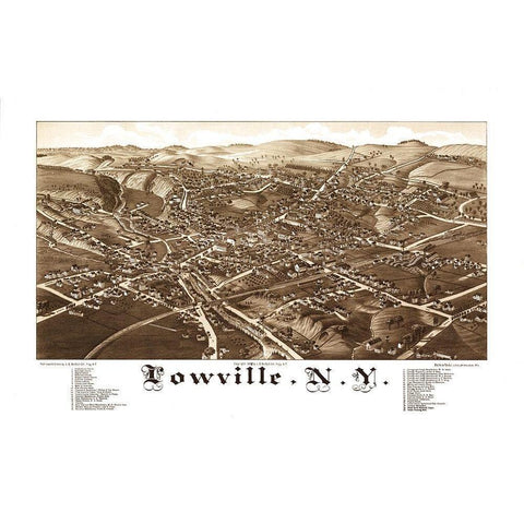 Lowville New York - Burleigh 1885  White Modern Wood Framed Art Print by Burleigh