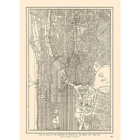 Manhattan, Bronx - New York - Reynold 1921 Gold Ornate Wood Framed Art Print with Double Matting by Reynold