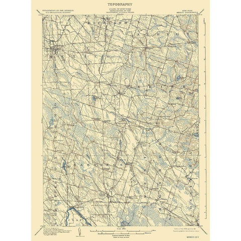Mexico New York Quad - USGS 1905 Black Modern Wood Framed Art Print by USGS