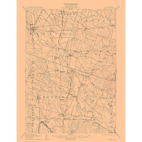 Mexico New York Quad - USGS 1905 Black Modern Wood Framed Art Print with Double Matting by USGS