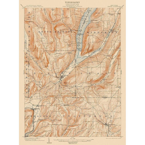 Naples New York Quad - USGS 1903 White Modern Wood Framed Art Print by USGS