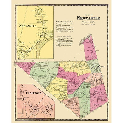 Newcastle, Chappaqua New York Landowner White Modern Wood Framed Art Print by Beers