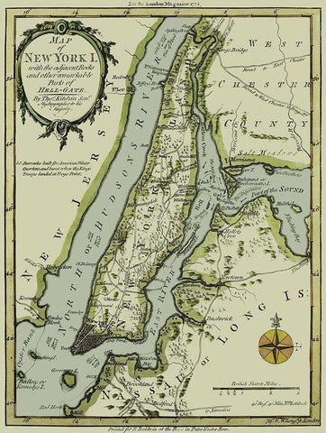 New York New York - Kitchin 1778 Black Ornate Wood Framed Art Print with Double Matting by Kitchin