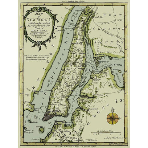 New York New York - Kitchin 1778 Gold Ornate Wood Framed Art Print with Double Matting by Kitchin