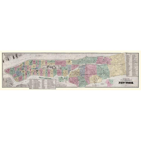 New York City New York - Boynton 1888  Gold Ornate Wood Framed Art Print with Double Matting by Boynton
