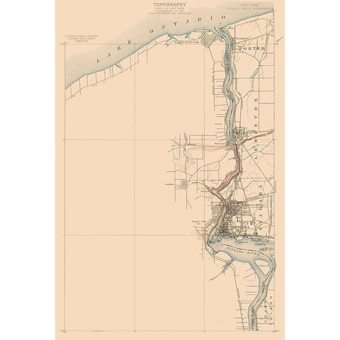 Niagara Falls New York Quad - USGS White Modern Wood Framed Art Print by USGS