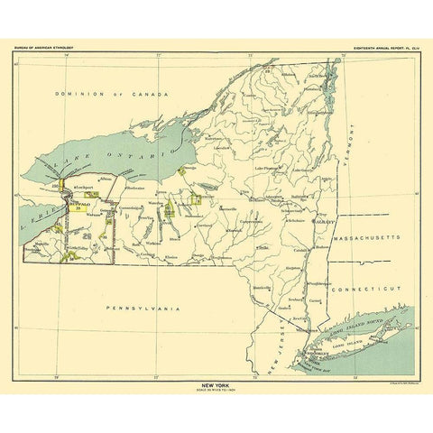 New York - Hoen 1896 Black Modern Wood Framed Art Print by Hoen