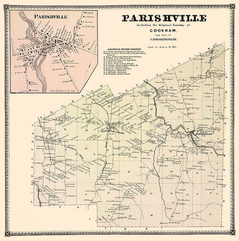 Parishville New York Landowner - Stone 1865 White Modern Wood Framed Art Print with Double Matting by Stone
