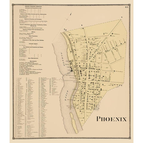 Phoenix New York Landowner - Stone 1866 Gold Ornate Wood Framed Art Print with Double Matting by Stone