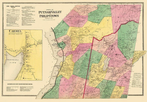 Putnum Valley, Phillipstown New York Landowner White Modern Wood Framed Art Print with Double Matting by Beers