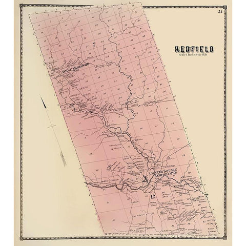 Redfield New York Landowner - Stone 1866 Gold Ornate Wood Framed Art Print with Double Matting by Stone
