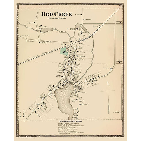 Red Creek New York Landowner - Century 1904 Gold Ornate Wood Framed Art Print with Double Matting by Century