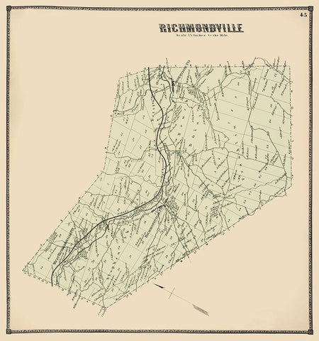 Richmondville New York Landowner - Stone 1866 Black Ornate Wood Framed Art Print with Double Matting by Stone