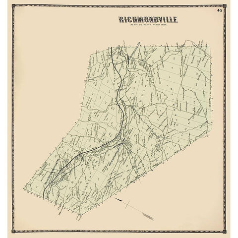 Richmondville New York Landowner - Stone 1866 Gold Ornate Wood Framed Art Print with Double Matting by Stone