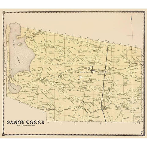 Sandy Creek New York Landowner - Stone 1866 Gold Ornate Wood Framed Art Print with Double Matting by Stone