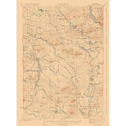 Santa Clara New York Quad - USGS 1921 Black Modern Wood Framed Art Print by USGS