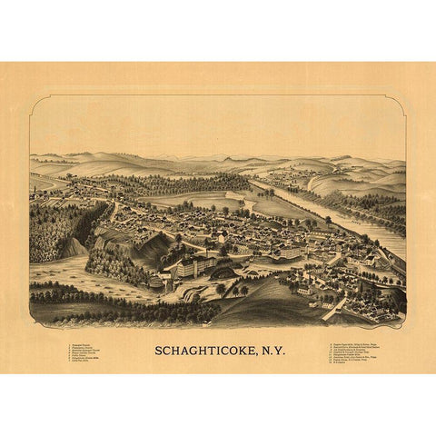 Schaghticoke New York  Black Modern Wood Framed Art Print with Double Matting by Unknown