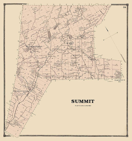 Summit New York Landowner - Stone 1866 White Modern Wood Framed Art Print with Double Matting by Stone