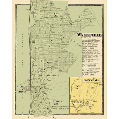 Wakefield New York Landowner - Beers 1868 Gold Ornate Wood Framed Art Print with Double Matting by Beers