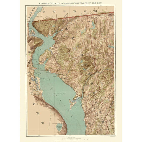 Westchester New York - Bien 1891 Gold Ornate Wood Framed Art Print with Double Matting by Bien
