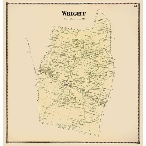 Wright New York Landowner - Stone 1866 White Modern Wood Framed Art Print by Stone