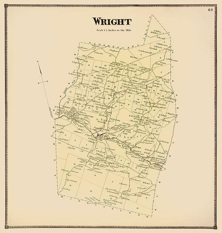 Wright New York Landowner - Stone 1866 Black Ornate Wood Framed Art Print with Double Matting by Stone