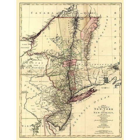 New York - Lotter 1777  Black Modern Wood Framed Art Print with Double Matting by Lotter
