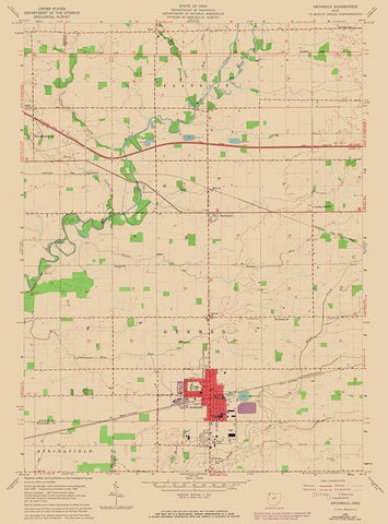 Archbold Ohio Quad - USGS 1959 Black Ornate Wood Framed Art Print with Double Matting by USGS