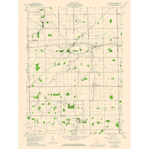 Assumption Ohio Quad - USGS 1960 White Modern Wood Framed Art Print by USGS