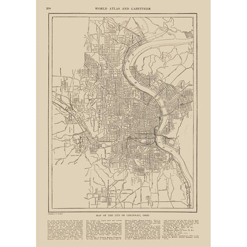 Cincinnati  Ohio - Reynold 1921 Black Modern Wood Framed Art Print by Reynold