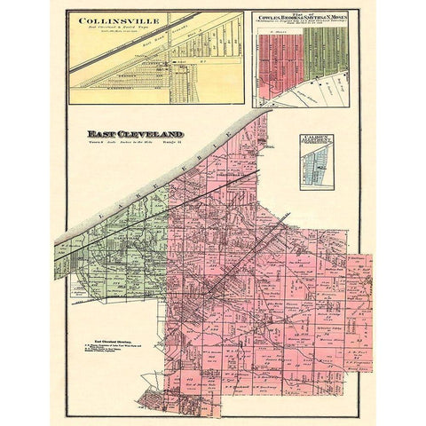 East Cleveland, Collinsville Ohio Landowner Gold Ornate Wood Framed Art Print with Double Matting by Titus