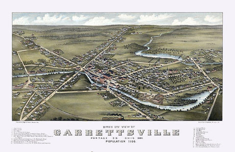 Garrettsville Ohio - Stoner 1883  White Modern Wood Framed Art Print with Double Matting by Stoner