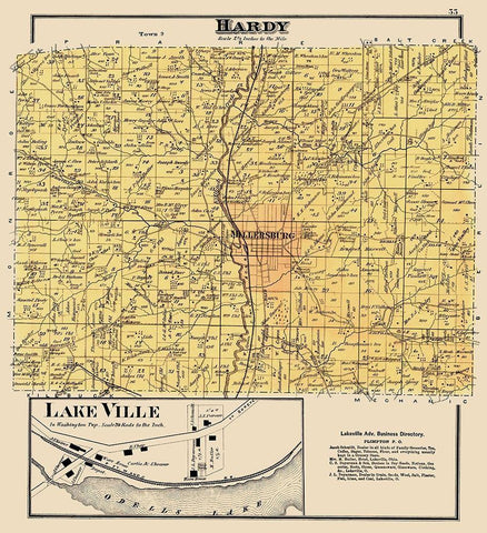 Hardy Ohio Landowner - Cring 1875 Black Ornate Wood Framed Art Print with Double Matting by Cring