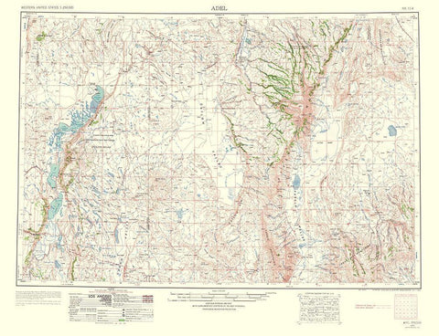 Adel Oregon Quad - USGS 1963 Black Ornate Wood Framed Art Print with Double Matting by USGS