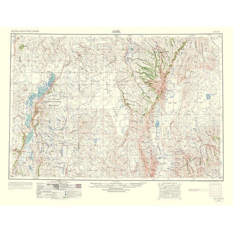 Adel Oregon Quad - USGS 1963 White Modern Wood Framed Art Print by USGS