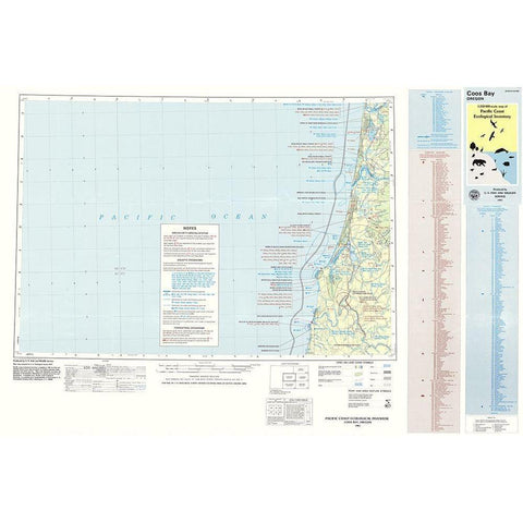 Coos Bay Oregon Sheet - USGS 1981 White Modern Wood Framed Art Print by USGS