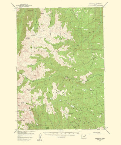 Cornucopia Oregon Quad - USGS 1961 White Modern Wood Framed Art Print with Double Matting by USGS