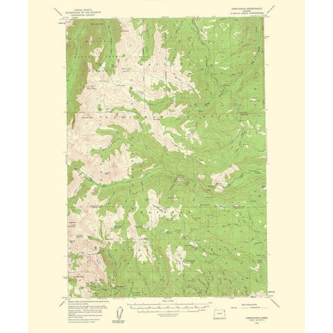 Cornucopia Oregon Quad - USGS 1961 Black Modern Wood Framed Art Print with Double Matting by USGS