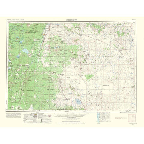 Crescent Oregon Quad - USGS 1966 White Modern Wood Framed Art Print by USGS