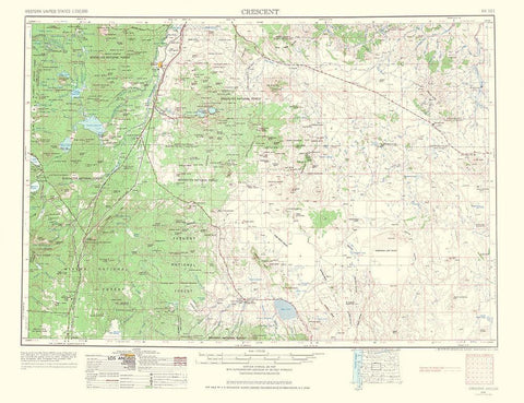 Crescent Oregon Quad - USGS 1966 White Modern Wood Framed Art Print with Double Matting by USGS