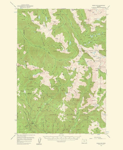 Eagle Cap Oregon Quad - USGS 1961 White Modern Wood Framed Art Print with Double Matting by USGS