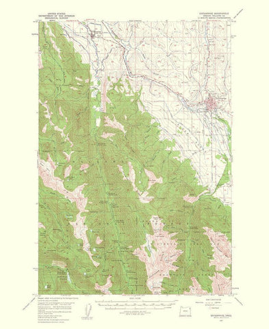 Enterprise Oregon Quad - USGS 1963 White Modern Wood Framed Art Print with Double Matting by USGS