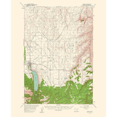 Joseph Oregon Quad - USGS 1963 White Modern Wood Framed Art Print by USGS