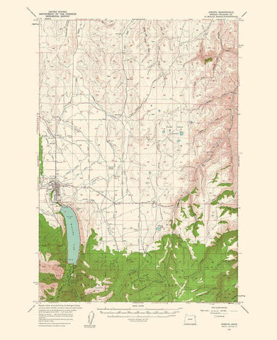 Joseph Oregon Quad - USGS 1963 White Modern Wood Framed Art Print with Double Matting by USGS