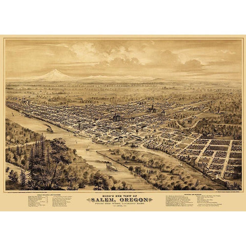 Salem Oregon - Smith 1876 White Modern Wood Framed Art Print by Smith