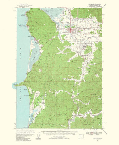 Tillamook Oregon Quad - USGS 1963 Black Ornate Wood Framed Art Print with Double Matting by USGS